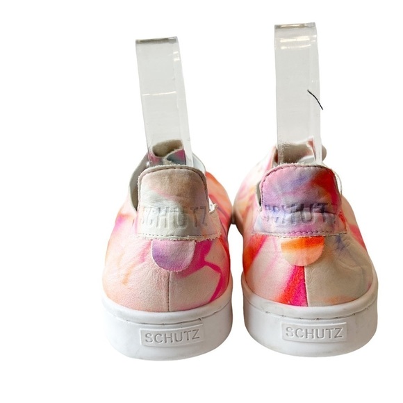 SCHUTZ Ofelia Tie-Dye Leather Sneakers Casual Size 7.5 - Picture 4 of 10